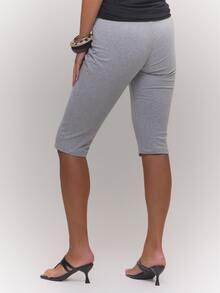 MUSERA Plus Size Grey Marl Capri Leggings Spring Summer Casual Everyday Day Outfit Going Out - Grey - View 4