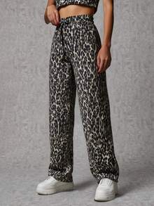 SHEIN Tall Tall Ladies Low Elastic Waistband With Leopard Design - Multicolor - View 6