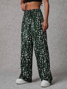 SHEIN Tall Tall Ladies Low Elastic Waistband With Leopard Design - Multicolor - View 5