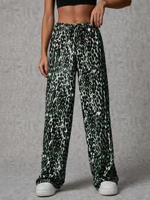 SHEIN Tall Tall Ladies Low Elastic Waistband With Leopard Design - Multicolor - View 7