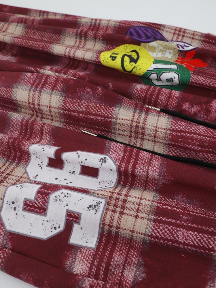 Manfinity Dauomo Celana Panjang Kasual Pria, Streetwear Avant-Garde, Kotak-kotak Retro, Gaya Kasual Sporty, Multi-Warna, Desain Pola, Digital, Fotografi, Liburan, Luar Ruangan, Pakaian Pesta, Celana Pria - MultiWarna - View 4