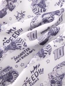 Baby Boy Random 1set Cartoon Graphic Contrast Binding Pajamas Set - White - View 5