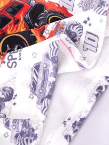 Baby Boy Random 1set Cartoon Graphic Contrast Binding Pajamas Set - White - View 4