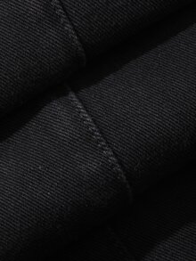 FRIFUL Women's Waist Patchwork Polka Dot Pattern Pocket Wide Leg Casual Denim Jeans Cute Tops - Black - View 8