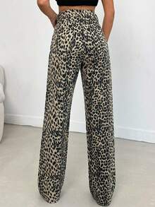 100 Cotton MID RISE WIDEEG CUT Beige JEAN Night Out Summer Punk Ugly - Multicolor - View 2