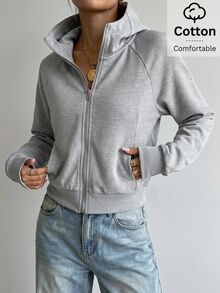 SHEIN EZwear 灰色針織女款運動衫 - 淺灰色 - 查看 12