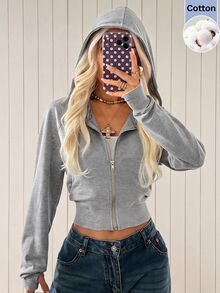 SHEIN EZwear 灰色針織女款運動衫 - 淺灰色 - 查看 9