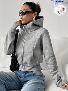 SHEIN EZwear 灰色針織女款運動衫 - 淺灰色 - 查看 7