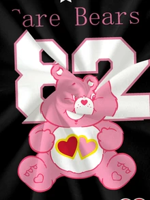 SHEIN X Care Bears 女款圓領卡通印花休閒百搭日常穿著T恤 - 白色 - 查看 6