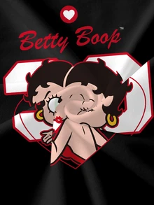 Betty Boop x SHEIN 女款拼色拼接卡通印花運動衫 - 白色 - 查看 7