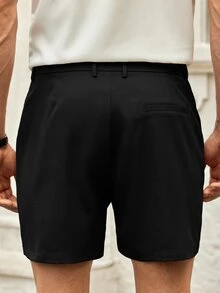 Vientiro Manfinity VCAY HIMLAND Men's Casual Shorts With Zipper Plain Business Commuting Style Men's Solid Color Pocket Casual Versatile Commuter Shorts All-Match Shorts Versatile Shorts Easy-To-Match Shorts Summer Wardrobe Essentials Casual Ideas Laid-Back Look Daily Essential Wardrobe Staple Basic Style All-Match Style Go-To Piece Mix-And-Match Item Casual Versatile Style Plain Shorts Vacation , Father's Day Gifts, Football - Black - View 3
