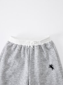 SHEIN ChillGRL 2件組青少年女孩抓絨內裡寬腿褲，彈性腰頭保暖加厚百搭長褲，適合兒童返校日常時尚穿著 - 彩色 - 查看 8