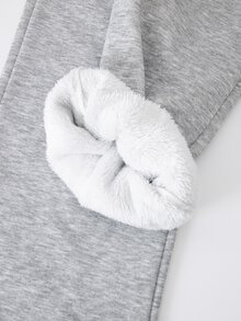 SHEIN ChillGRL 2件組青少年女孩抓絨內裡寬腿褲，彈性腰頭保暖加厚百搭長褲，適合兒童返校日常時尚穿著 - 彩色 - 查看 7