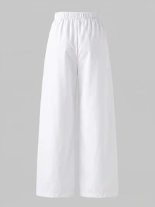 SHEIN 少女蝴蝶結與字母印花鬆緊腰休閒長褲 - 彩色 - 查看 2