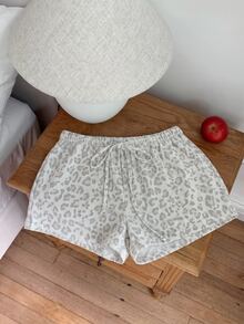 SHEIN EZwear 女士休闲豹纹短裤，适合春夏、夏季穿着，也适合日常通勤、约会、聚会、秋冬、圣诞节、新年、感恩节、派对、婚礼、海滩、毕业典礼等场合，时尚、优雅、休闲、外出、约会、预订、通勤、闪亮、情人节、优雅、度假、休闲、Y2K、外出、毕业典礼等场合。 - 彩色 - 查看 5