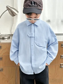 Tween Boys Winter Shirts Kids - Blue - View 3