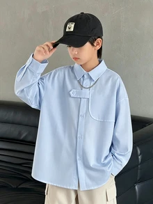 Tween Boys Winter Shirts Kids - Blue - View 1