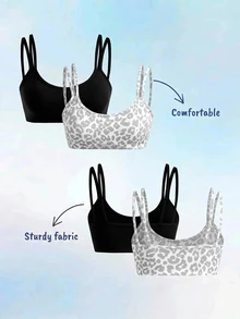 SHEIN Cheerettes 女款雙肩帶日常健身運動內衣 - 彩色 - 查看 2