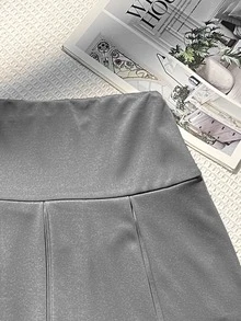 SHEIN 青少年女孩百褶裙 返校季 - 灰色 - 查看 5
