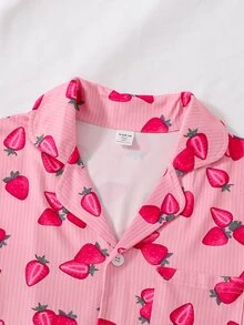 Teen Girls Casual Comfortable Cute Bear Print Long Sleeve Top & Pants 2-Piece Set Autumn/Winter - Pink - View 4