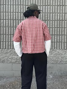 Harrin Don Harrin Don 男士格子印花二合一长袖衬衫 - 彩色 - 查看 2