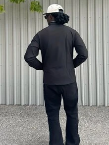 Harrin Don Harrin Don 男士撞色条纹长袖休闲夹克 - 黑色 - 查看 2