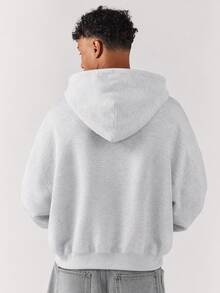 SUMWON Oversized Pullover Hoodie With Hood And Centre Pocket Casual Fleece Sweatshirt For Fall Winter Everyday Wear - Light Grey - View 3