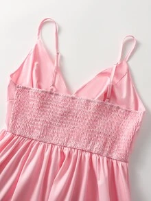 GlowEve Women's Summer Elegant Floral Print Spaghetti Strap Dress - Pink - View 7