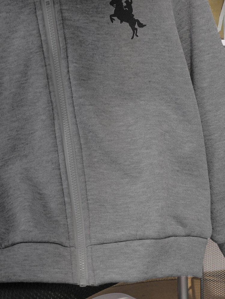 SHEIN Young Girl Young Girl Young Girl Solid Color Hooded Loose Casual Sweatshirt - Grey - View 4