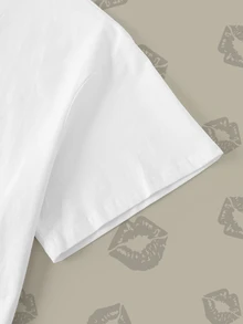 Betty Boop x SHEIN Plus Size Women's Round Neck Short Sleeve Casual Versatile T-Shirt - White - View 5