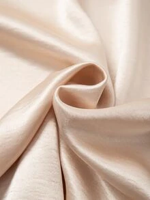 GlowEve CURVE Women's Plus Size Fashion Elegant Collar Pearl Satin Puff Long Sleeve Loose T-Shirt Fall - Champagne - View 5