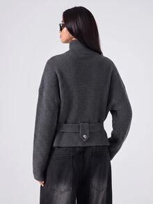 LYSMO Women Cardigans - Dark Grey - View 5