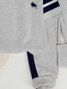 SHEIN Young Boy Autumn New Casual Loose Comfortable Sports Style Round Neck Short Sleeve Pants 2 Pieces Set - Multicolor - View 5