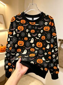 SHEIN LUNE Women's Sweatshirt Warm Lined Pullover Long Sleeve Top - Multicolor - View 3