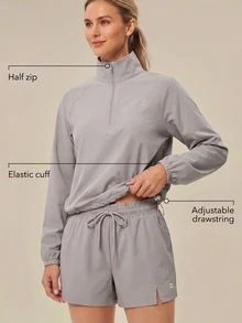 OutZeal Women's Solid Color Casual Versatile Daily Travel Sports Sweatshirt - Grey - View 2