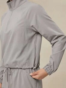 OutZeal Women's Solid Color Casual Versatile Daily Travel Sports Sweatshirt - Grey - View 8