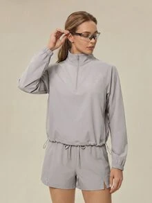 OutZeal Women's Solid Color Casual Versatile Daily Travel Sports Sweatshirt - Grey - View 5