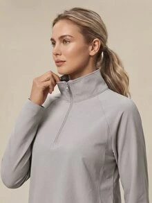 OutZeal Women's Solid Color Casual Versatile Daily Travel Sports Sweatshirt - Grey - View 7