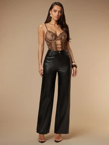 Silquee 1pc Women's Sexy Lingerie Floral Embroidery Mesh Jumpsuit - Brown - View 3