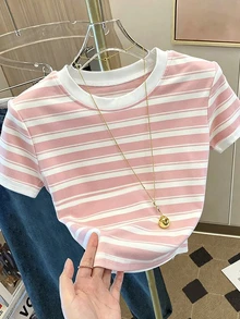 Plus Size T-Shirts - Pink - View 8