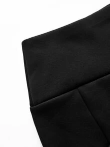 SHEIN Cheerettes Women's Solid Color Casual Versatile Daily Wear Sports Leggings - Black - View 7