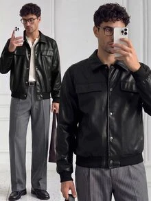 HUEFORM 男士秋季時尚百搭通勤夾克 - 黑色 - 查看 3