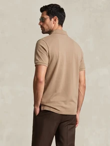 Lornavo Men's High Cotton Content Soft And Comfortable Khaki Button Half-Placket Short Sleeve Polo Shirt Birthday Office Vacation Workout Summer Casual Modest - Khaki - View 2