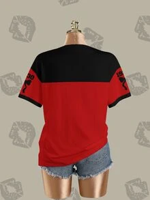 Betty Boop x SHEIN 女款字母卡通印花休閒日常短袖T恤 - 白色 - 查看 4