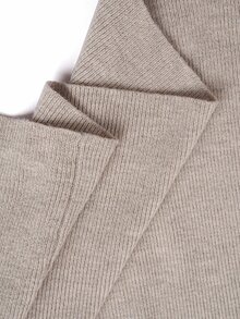 SHEIN BASICS Women's Solid Color Long Sleeve Single-Breasted Knit Cardigan - Camel - View 9