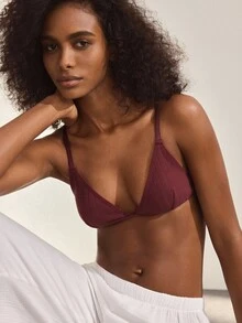 Ocili 2pcs European & Japanese Sexy Hot Girl Style Pure Cotton Thin Non-Wired Non-Padded Triangle Cup Bra - Multicolor - View 5