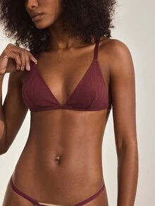 Ocili 2pcs European & Japanese Sexy Hot Girl Style Pure Cotton Thin Non-Wired Non-Padded Triangle Cup Bra - Multicolor - View 4