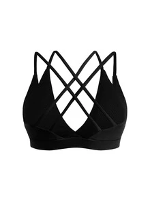 SHEIN Cheerettes 女款純色雙層運動內衣 - 彩色 - 查看 13
