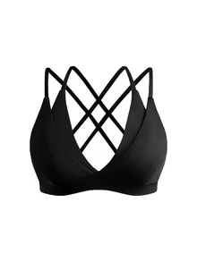 SHEIN Cheerettes 女款純色雙層運動內衣 - 彩色 - 查看 14