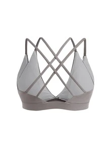 SHEIN Cheerettes 女款純色雙層運動內衣 - 彩色 - 查看 10